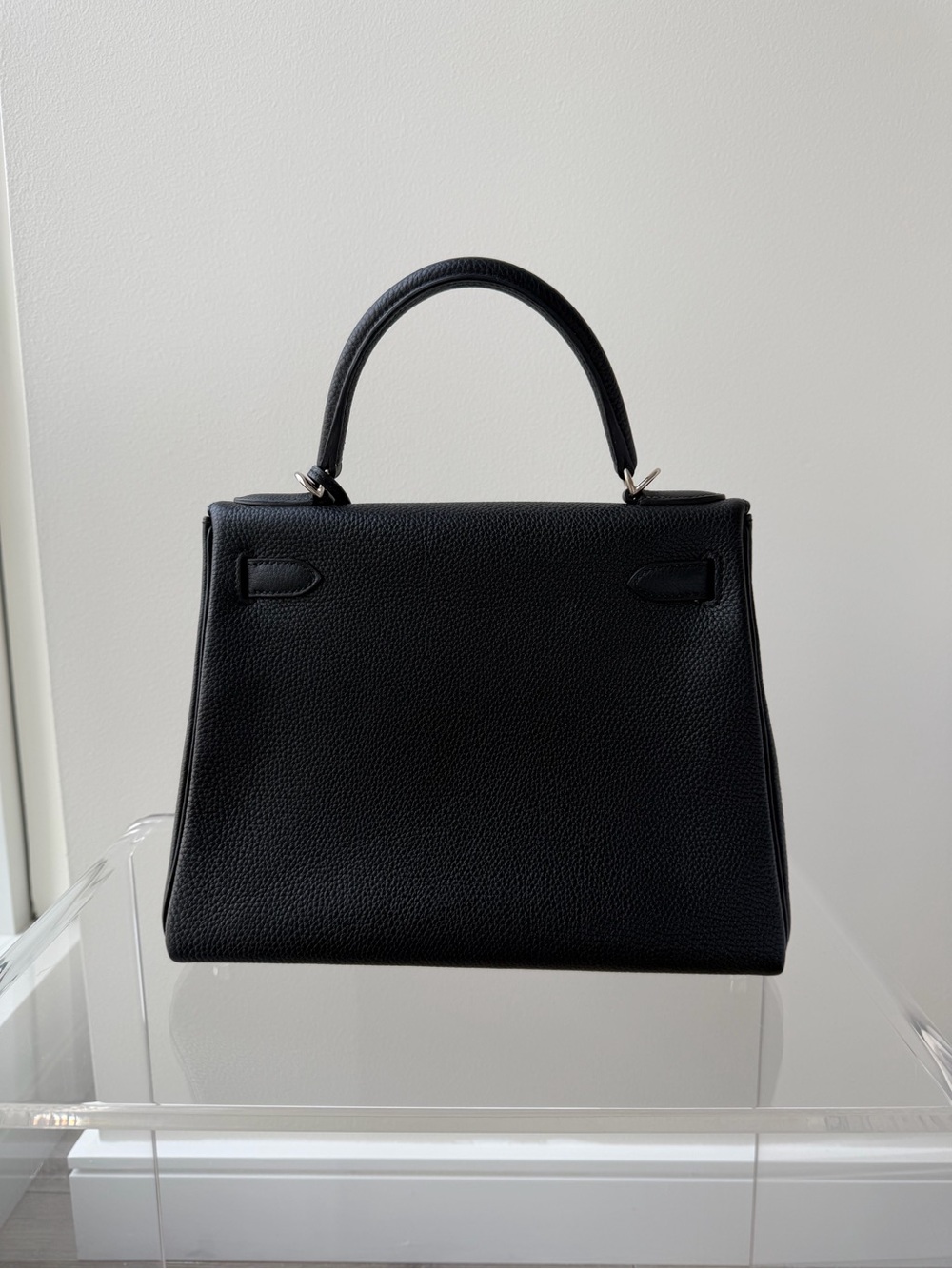 HERMES KELLY RETOURNE 28 NOIR TOGO CALFSKIN LEATHER - Picture 3 of 9